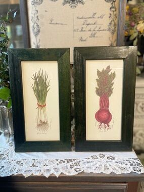 Vintage Martha Hinson framed vegetable Art Prints signed numbered